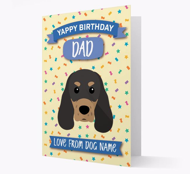 Personalized Card 'Yappy Birthday Dad' with {breedCommonName} Icon
